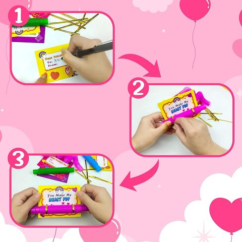 Valentines Day Gifts Exchange Cards for Kids School Bulk, 36 Pack Pop Tubes Fidget Toys for Toddlers, Valentines Goodie Bag Stuffers Party Favors Class Prizes Treats for Boys Girls in Kuwait