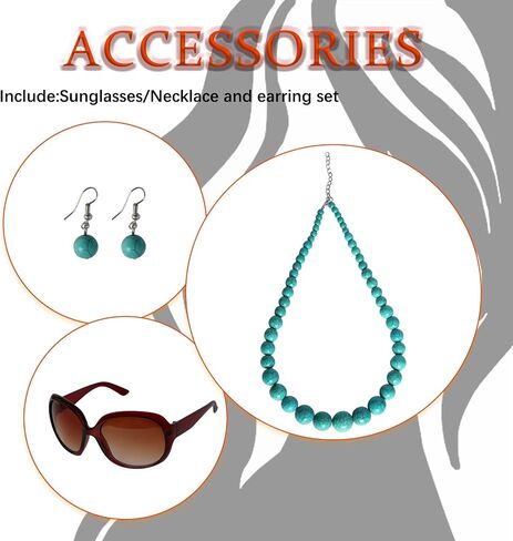 Short Curly Orange Red Wig with Glasses Jewelry Set Reddish Curly Wig Synthetic Womens Wig with Green Necklace Earrings Costume Accessories for Halloween Party Costume Cosplay in Saudi Arabia