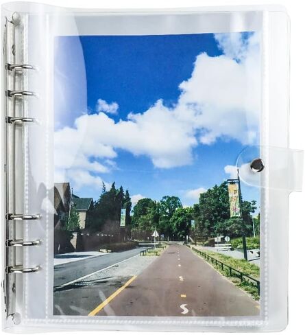 أبيض شفاف PVC Kpop Photocard Binder فضفاض أوراق 6 حلقات واسعة A5 حامل بطاقات الصور مع 8 بوصة 50 جيوب صور صفحات شفافة بطاقة كم حماة صفحة للصور بطاقات الألبوم مجلد المنظمين in Kuwait