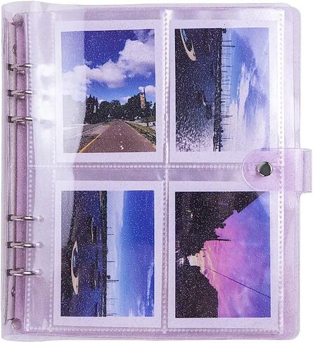 أبيض شفاف PVC Kpop Photocard Binder فضفاض أوراق 6 حلقات واسعة A5 حامل بطاقات الصور مع 8 بوصة 50 جيوب صور صفحات شفافة بطاقة كم حماة صفحة للصور بطاقات الألبوم مجلد المنظمين in Kuwait