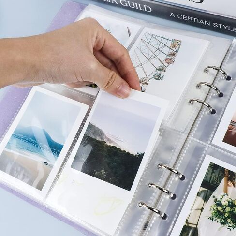 أبيض شفاف PVC Kpop Photocard Binder فضفاض أوراق 6 حلقات واسعة A5 حامل بطاقات الصور مع 8 بوصة 50 جيوب صور صفحات شفافة بطاقة كم حماة صفحة للصور بطاقات الألبوم مجلد المنظمين in Kuwait