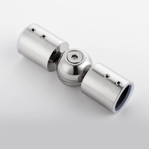 Corner Curtain Rod Connector, Heavy Duty Hinged Elbow Connector Stainless Steel Adjustable Corners Rod Connectors for Bay Window 1 Inch Curtain Rod, Silver White 2 Pcs in Saudi Arabia