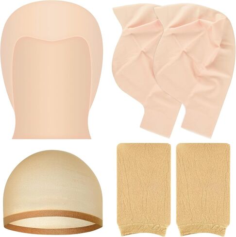 2/4/6/8 Pack Halloween Bald Cap for Woman, Makeup Latex Bald Caps Nylon Bald Head Wig Cap for Halloween Party Adult in Saudi Arabia
