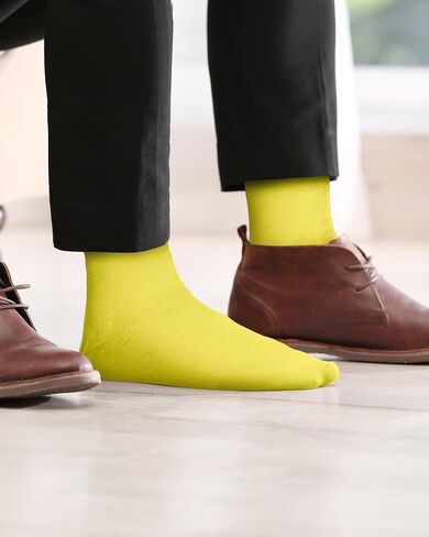 Feraricci 6 Pack Solid Color Casual Dress Socks for Men - Colorful & Comfortable Crew Socks in Kuwait