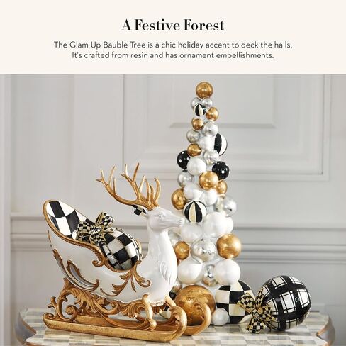MACKENZIE-CHILDS Glam Up Bauble Tabletop Christmas Tree, Unique Christmas Tree Room Decor in Saudi Arabia