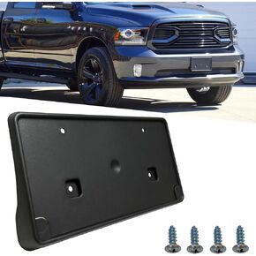 Front License Plate Frame for 2013-2018 Ram 1500 & 2019-2023 Ram 1500 Classic (DS) Front Bumper License Plate Holder Mounting Bracket (for Plastic Bumper ONLY/ 2Piece Type Bumper) Replace # 68141642AA