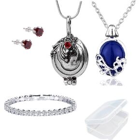 5 Pcs Vampire necklaces, earrings and bracelet - Daywalking Katherine Necklace -Verbena Necklace Chain Can Open Silver- with Transparent Storage Box