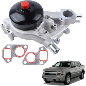 AW6009 Water Pump Kit w/Metal Gasket Compatible with 2007-2020 Chevrolet Silverado Tahoe Express Suburban, GMC Sierra Savana Yukon, Cadillac Escalade & More 4.8 5.3 6.0 6.2L 12600767