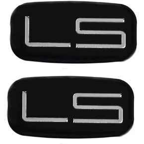 2pcs LS Emblems 3D Car Sticker Checkered Cab Replacement for Chevrolet Silverado Tahoe Suburban 15036135 (Chrome/Black)