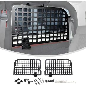 Linskip Hard Top Rear Window MOLLE Panels Compatible with 1997-2006 Jeep Wrangler TJ, Side Storage Racks for Jeep TJ 2Door, Trunk Cargo Carrier Tool Organizer for Jeep TJ Accessories(Pair, Black)