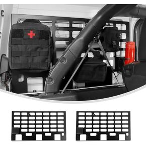 Linskip Hard Top Rear Window MOLLE Panels Compatible with 1997-2006 Jeep Wrangler TJ, Side Storage Racks for Jeep TJ 2Door, Trunk Cargo Carrier Tool Organizer for Jeep TJ Accessories(Pair, Black)
