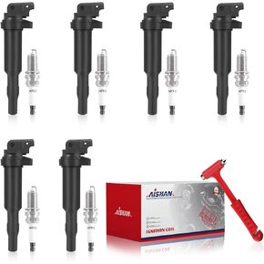 Set of 6 Ignition Coil Pack and Iridium Spark Plugs Compatible with BMW X3 X5 Z4 128i 330i 330xi 325i 325xi 328i 328xi 530i 530xi 528i 528xi 525i 525xi L6 3.0L| Replace# UF592