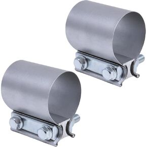 Exhaust Pipe Clamp. Aluminized Steel Plate Lap Joint Band Clamp Muffler Clamp, Universal Pipe Repair Clamp for Fastening Most Car Accessories Pipelines-T (3.0 inch-4PCS)