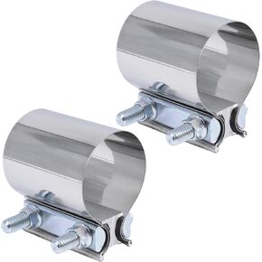 Exhaust Pipe Clamp. Aluminized Steel Plate Lap Joint Band Clamp Muffler Clamp, Universal Pipe Repair Clamp for Fastening Most Car Accessories Pipelines-T (3.0 inch-4PCS)