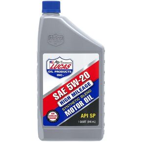 Lucas Oil Synthetic Blend High Mileage SAE 5w-20 Motor Oil_ API SP 1 Quart (Pack of 1)