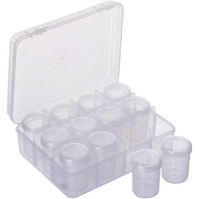 Segbeauty Bead Organizer Box, 2 Pack of 12 Grids Clear Gem Storage Containers with Secure Lids, Empty Plastic Jewelry Organizer Transparent Bead Holder Organizer for Seeds Craft Making Accessories