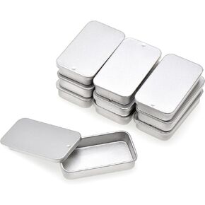 Paialco 10 Pack Tiny Tin Box Containers - Slide Top Mini Storage Organizers - 2.36" x 1.34"
