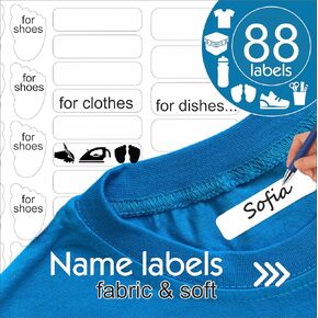 Fabric Labels For Clothes Washable, Daycare Labels Tags Clothing Kids Waterproof For Camp Name Tags, Personalized All Purpose Children Labeling Toddler Name Cloth For School Supplies Kid Baby Stickers