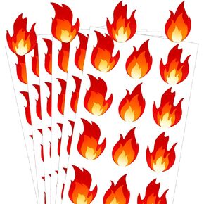 Fire Vinyl Stickers 1 inch Red Flame Stickers HOT Imprint Flame Labels or Teenager Adult Scrapbooking Art Craft Supplies 240pcs