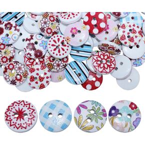 100pcs 15mm 2Holes White Color with Letters Wooden Buttons Craft Buttons for Sewing, DIY, Crafts, Decoration, Knitting, Clothing Accessories, Handmade Projects