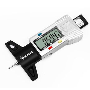 AstroAI Tire Tread Depth Gauge, LCD Digital Tire Tread Depth Gauge Tool with Inch and Millimeter Conversion of 0-1 in for Car Truck SUV Motorcycle Bus