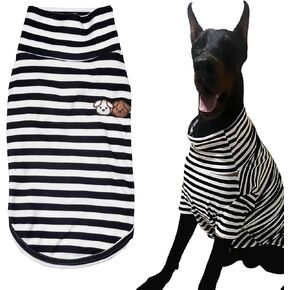 Turtleneck Dog Shirts for Large Dogs,Dog Striped T-Shirt Comfy Stretchy Shirt Dog Sweater Warm Costumes Pet Pullover Clothes for Big Dogs (XXX-Large, Brown Striped) in Saudi Arabia