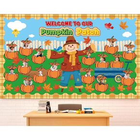 Thanksgiving Bulletin Board Decoration Set Welcome to Our Patch Pumpkin Bulletin Board Classroom Decorations Fall Autumn Thanksgiving Maple Leaves DIY Photo Craft Pumpkin Cutouts for Classroom Door