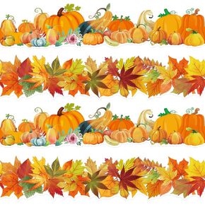 Pumpkins Maple Leaves Bulletin Board Border Fall Border Trim for Classroom 68ft