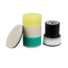 Maxshine 3" Foam Polishing Pads Kit – Specially Designed for Polishing Small Areas, Comes with 3" Wool, Cutting, Polishing, Finishing Pads, and 3" Hook & Loop Backing Plate 5/8" Thread