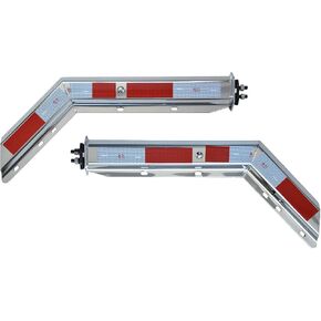 TBOZZ Chrome Angled Mud Flap Hanger with Conspicuity Tape,1-1/8" in Mounting Bolt Spacing,30" Length. with 13 inch Enhanced Spring Inside.