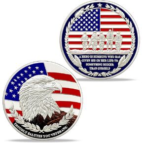 24Pcs United States Military Challenge Coins Bulk Pack Thank You Gifts for Veterans Soldiers - Proudly Salutes You
