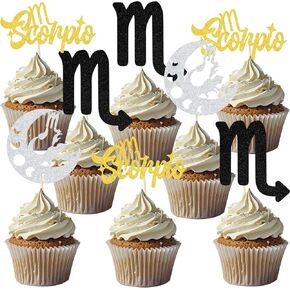 24 Pcs Scorpio Cupcake Toppers Scorpio Cake Decorations Scorpio Birthday Party Decorations October November Birthday Party Decorations Supplies