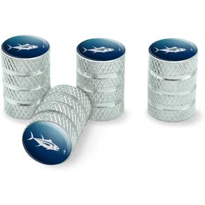 GRAPHICS & MORE Tuna Fish Fishing Fisherman Tire Rim Wheel Aluminum Valve Stem Caps