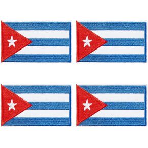 4Pcs Cuba Cubans Flag Patches, Hook and Loop Embroidered Armband Flag Tactical Patches for Backpacks Hat Clothing Jackets.