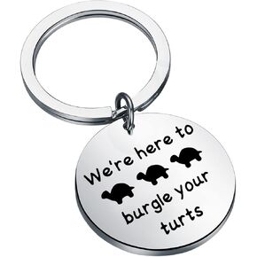 OTGW Inspired Keychain Black Turtle Lover Gift We're Here To Burgle Your Turts Keychain for Black Turtle Fans