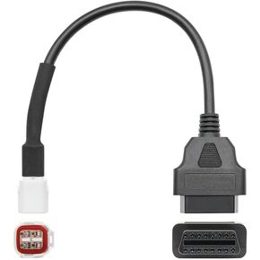4Pin to 16 Pin Adapter Cable OBD2 Engine Fault Diagnosis and Detector Fits for Yamaha Motorcycles OBD Adapter Cable