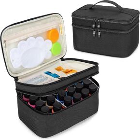 BAFASO Acrylic Paint Organizer Holds 24 Bottles of 2 fl.oz Acrylic Paint, Acrylic Paint Storage Case with Tools Storage Section (No Accessories Included), Black