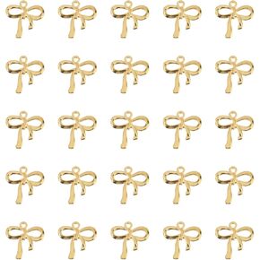 Scicalife 100Pcs Bow Pendant Charms Alloy Bow Tie Bow- Knot Charms for DIY Crafts Keychain Earring Necklace Bracelet Bookmarks Jewelry Making Finding Crafting