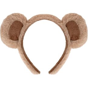 Brown Bear Ears Costume Headband Cute Party Headwear Animal Headband Fashion Hairband Hair Hoops Hair Accessories for Party Halloween Cosplay Christmas Makeup Washing Face