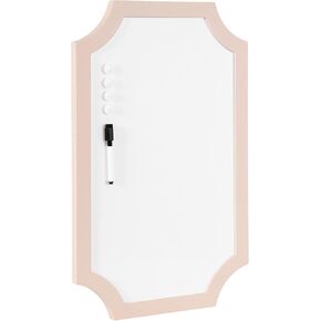 Kate and Laurel Holbrook Scalloped Magnetic Dry Erase Board with Marker and Four Magnets, 15 x 24, Green, Decorative Wall Organization White Board for Use as Bedroom or Dorm Room Decor