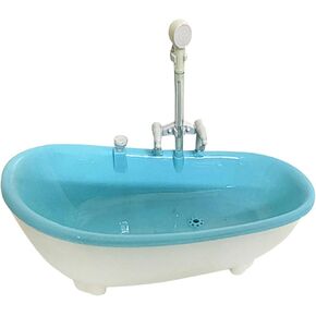 1/6 Dollhouse Bathtub Bathroom Accessories for 12inch Doll Figures Birthday Gifts, Blue