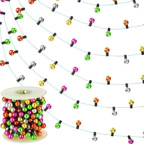 Dollhouse Miniature Fake Light String Dollhouse Christmas Decoration Colorful String Lights Model Doll House Miniature Furniture Accessories for Dollhouse Decor (Round Style, 197 Inch)