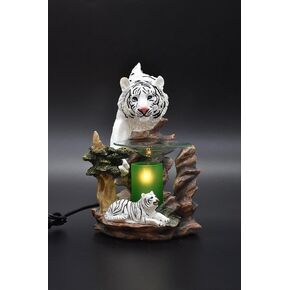 White Tiger Polyresin Electric Aroma Lamp Oil and Wax Tart Warmer