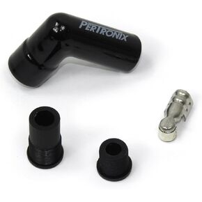 Pertronix 8561HT-8 Black Ceramic Spark Plug Boot 90 Degree Set of 8 includes silicone plug and wire bushings, stainless steel spark plug terminals and high temp ceramic boots