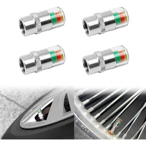 8PCS Car Tire Pressure Monitor Valve Stem Caps, Universal 32PSI Car Tire Pressure Monitor Valve Stem Caps Sensor Indicator, Sensor Indicator 3 Colors Alarm Tire Indicator for Cars, Trucks, SUVs