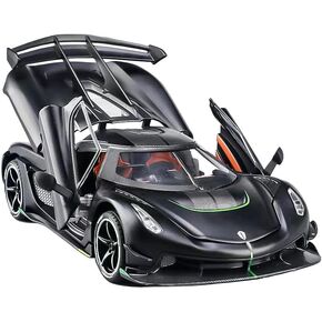 Toy Cars Model Koenigsegg Jesko 1/24 Black Alloy Collectibles Die-cast Vehicles with Sound and Light