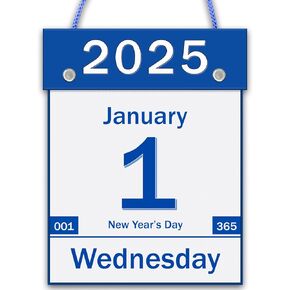 2025 Daily Wall Calendar, Page a Day Wall Calendars with Large Clear Dates, Large Print Wall Calendar for Home Office School Dorms, 8.5" x 6", Tear Away Calendar with Hanging String, Blue