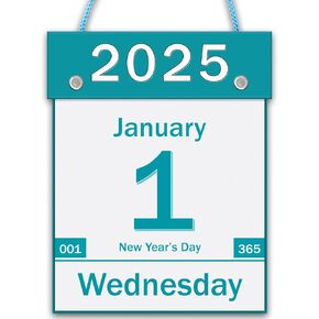 2025 Daily Wall Calendar, Page a Day Wall Calendars with Large Clear Dates, Large Print Wall Calendar for Home Office School Dorms, 8.5" x 6", Tear Away Calendar with Hanging String, Blue