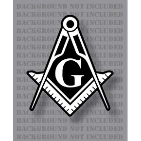 Stonemason Square and Compass Mason Masonic Freemason G Decal Sticker (2 Pack 2")