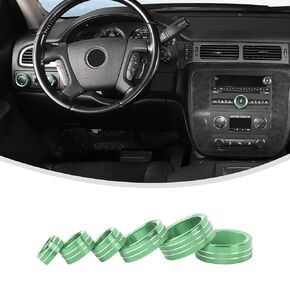 Linskip Dashboard Control Covers Compatible with 2007 2008 2009 2010 2011 2012 2013 Chevrolet Silverado 1500 & Chevy Avalanche & Tahoe, Switch Knob Covers, Interior Accessories(Silver)